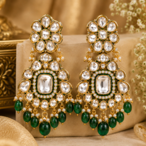 Elegant Kundan earrings for bridal and festive wear